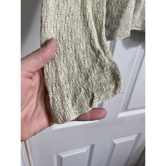 Eileen Fisher Open Knit Linen Top Size XL Boat Neck Beach Coastal Boxy - Picture 4 of 9